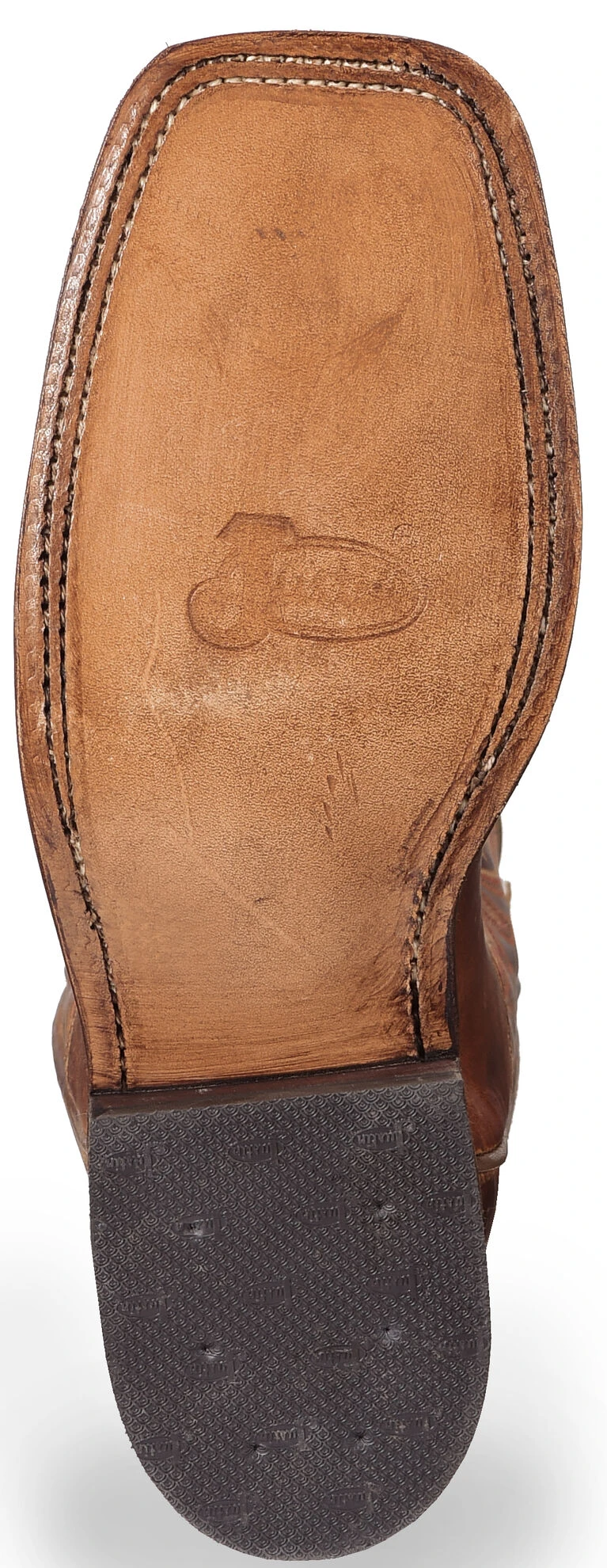 Justin Men's Bent Rail Distressed Cognac Western Boots - Broad Square Toe 8 Justin Men's Bent Rail Distressed Cognac Western Boots - Broad Square Toe - Image 6