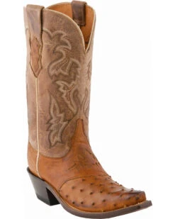 Lucchese Women's Handmade Augusta Full Quill Ostrich Western Boots - Snip Toe