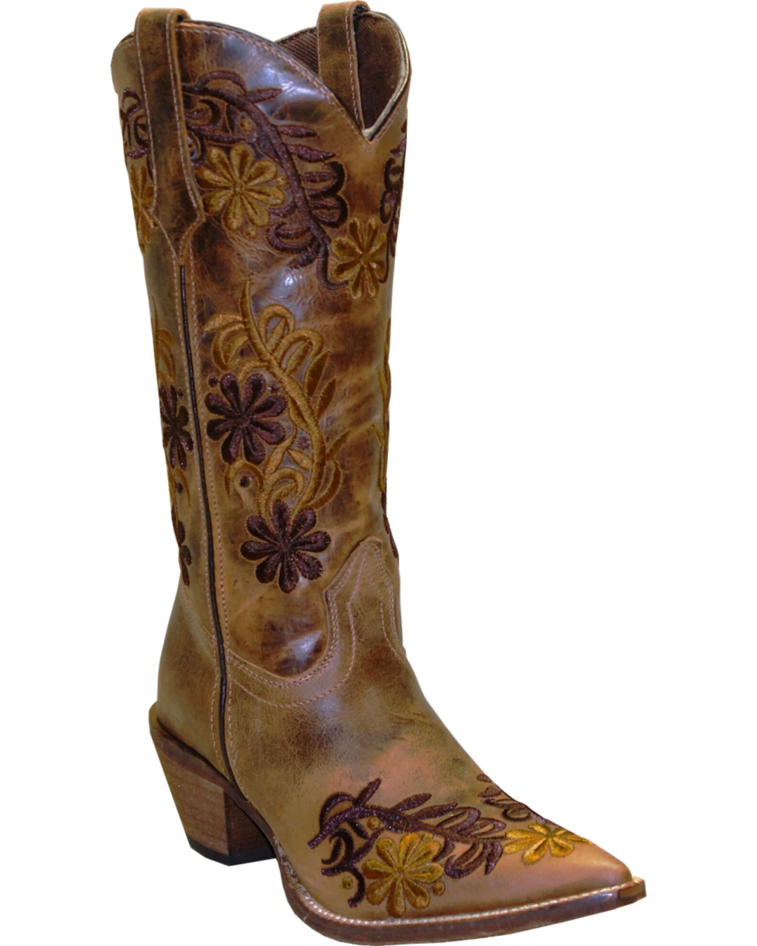 Abilene Women's Floral Western Boots - Pointed Toe 3 Abilene Women's Floral Western Boots - Pointed Toe