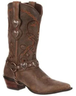Durango Women's Crush Heart Harness Boots - Pointed Toe -Fashion Shoes Store 045D37 7010 P1