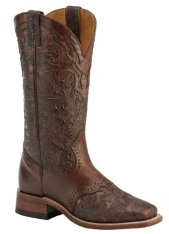 Boulet Women's Hand Tooled Ranger Western Boots - Square Toe