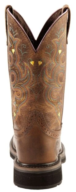 Justin Women's Sunney Pull On EH Work Boots - Composite Toe -Fashion Shoes Store 050H14 GM BK