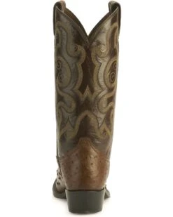 Tony Lama Men's Full Quill Ostrich Western Boots - Medium Toe -Fashion Shoes Store 066359 H9 BK