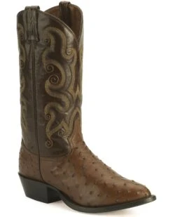 Tony Lama Men's Full Quill Ostrich Western Boots - Medium Toe -Fashion Shoes Store 066359 H9 P1