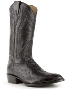 Ferrini Men's Full Quill Ostrich Western Boots - Medium Toe -Fashion Shoes Store 066841 7018 P1