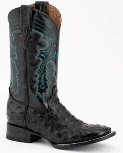 Ferrini Men's Full-Quill Ostrich Embroidered Western Boots - Broad Square Toe 11 Ferrini Men's Full-Quill Ostrich Embroidered Western Boots - Broad Square Toe -Fashion Shoes Store 066845 89 P1