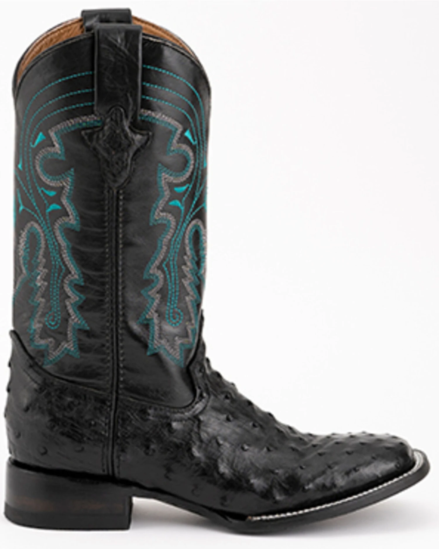 Ferrini Men's Full-Quill Ostrich Embroidered Western Boots - Broad Square Toe 8 Ferrini Men's Full-Quill Ostrich Embroidered Western Boots - Broad Square Toe - Image 6