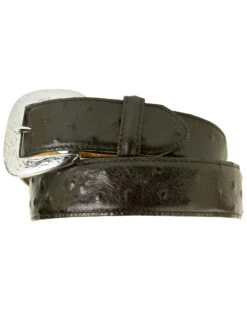 Tony Lama Men's Ostrich Print Leather Belt - Reg & Big -Fashion Shoes Store 120767 89 P1