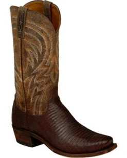 Lucchese Men's Handmade Percy Lizard Boots - Square Toe -Fashion Shoes Store 2000123972 280 P1