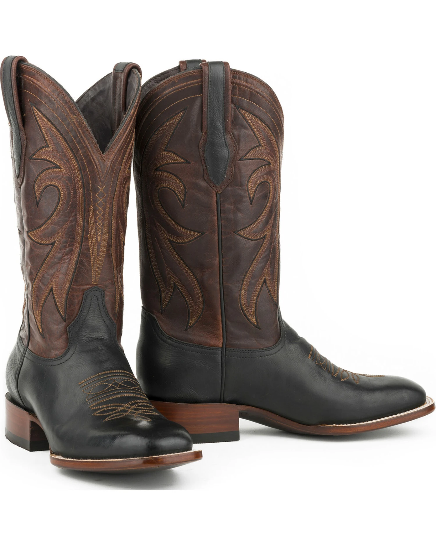 Stetson Men's Black Calf Sheridan Western Boots - Square Toe 4 Stetson Men's Black Calf Sheridan Western Boots - Square Toe - Image 2