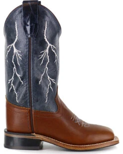 Cody James Boys' Lightening Embroidered Western Boots - Square Toe