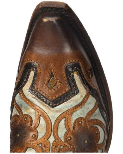 Corral Women's Flowers Overlay & Studs Western Boots - Snip Toe -Fashion Shoes Store 2000214119 200 TP