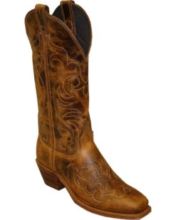 Abilene Women's Cowhide With Fancy Stitching Western Boots - Square Toe