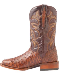 El Dorado Men's Handmade Full Quill Ostrich Stockman Boots - Broad Square Toe -Fashion Shoes Store 2000221953 221 LT