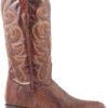 El Dorado Men's Handmade Ostrich Leg Brass Western Boots - Medium Toe