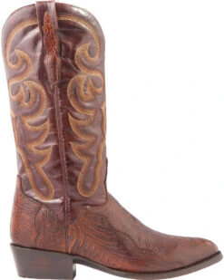 El Dorado Men's Handmade Ostrich Leg Brass Western Boots - Medium Toe