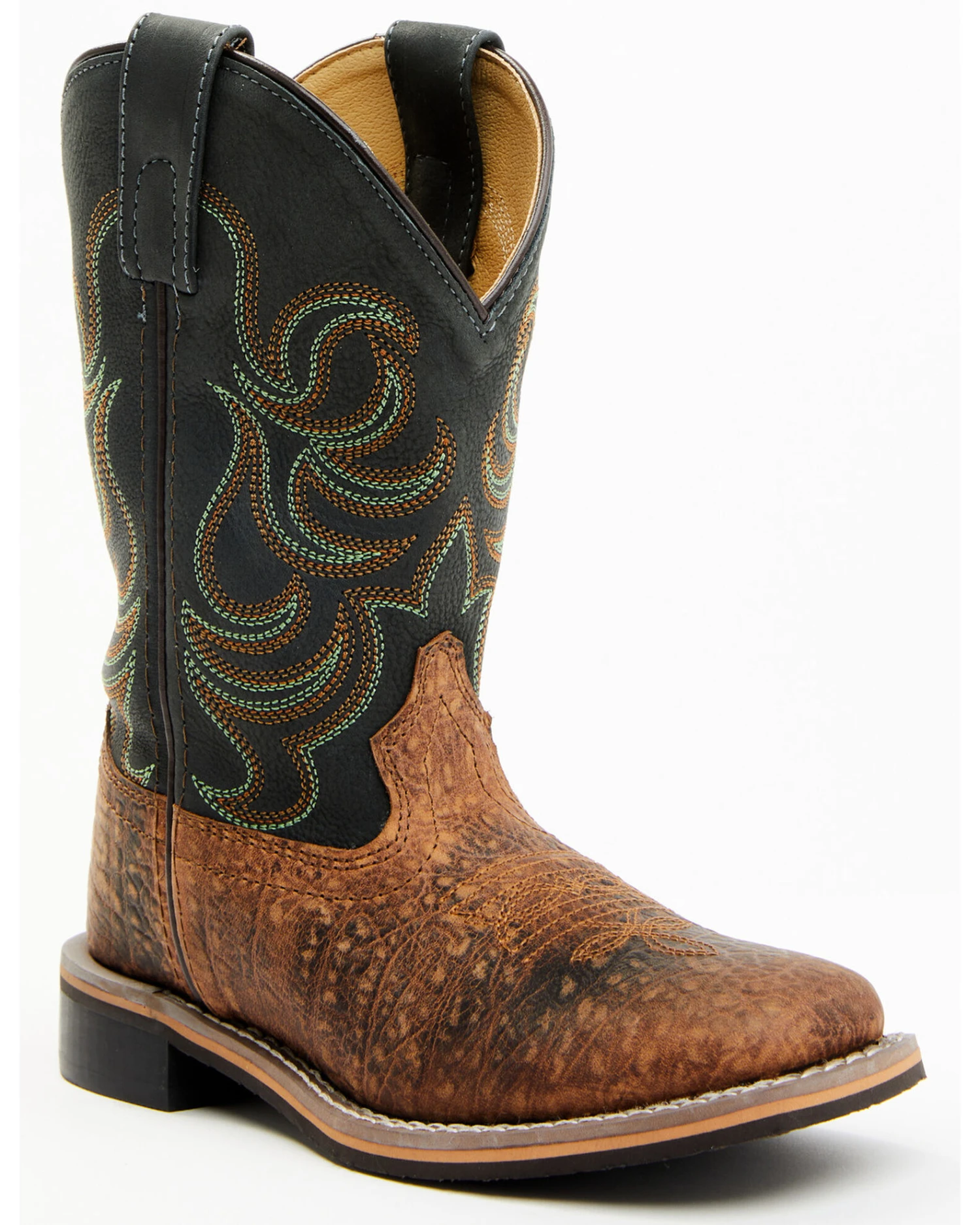 Smoky Mountain Boys' Jesse Bison Leather Print Boot - Square Toe 9 Smoky Mountain Boys' Jesse Bison Leather Print Boot - Square Toe - Image 7