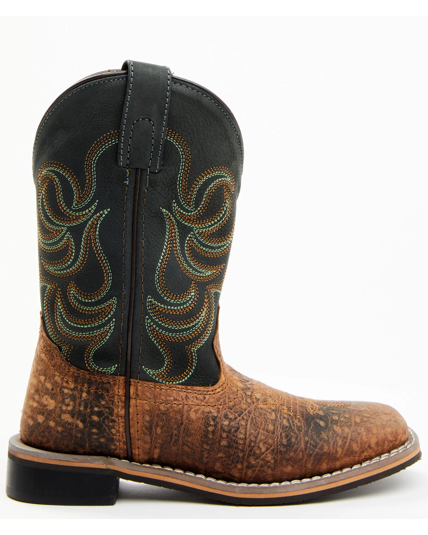 Smoky Mountain Boys' Jesse Bison Leather Print Boot - Square Toe 8 Smoky Mountain Boys' Jesse Bison Leather Print Boot - Square Toe - Image 6