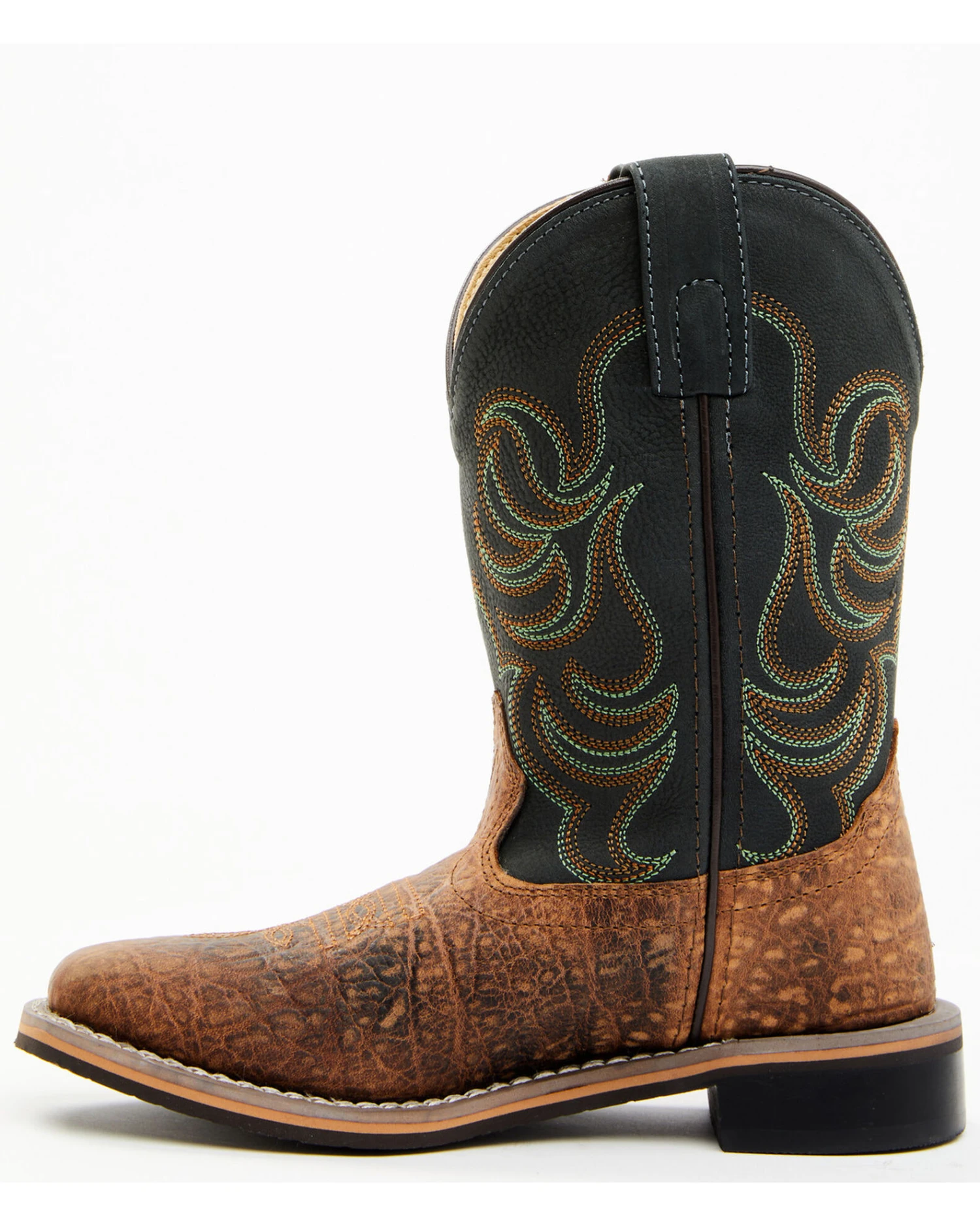 Smoky Mountain Boys' Jesse Bison Leather Print Boot - Square Toe 6 Smoky Mountain Boys' Jesse Bison Leather Print Boot - Square Toe - Image 4