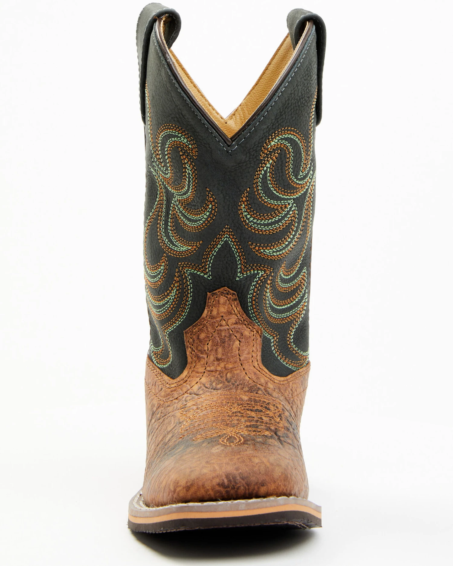 Smoky Mountain Boys' Jesse Bison Leather Print Boot - Square Toe 4 Smoky Mountain Boys' Jesse Bison Leather Print Boot - Square Toe - Image 2