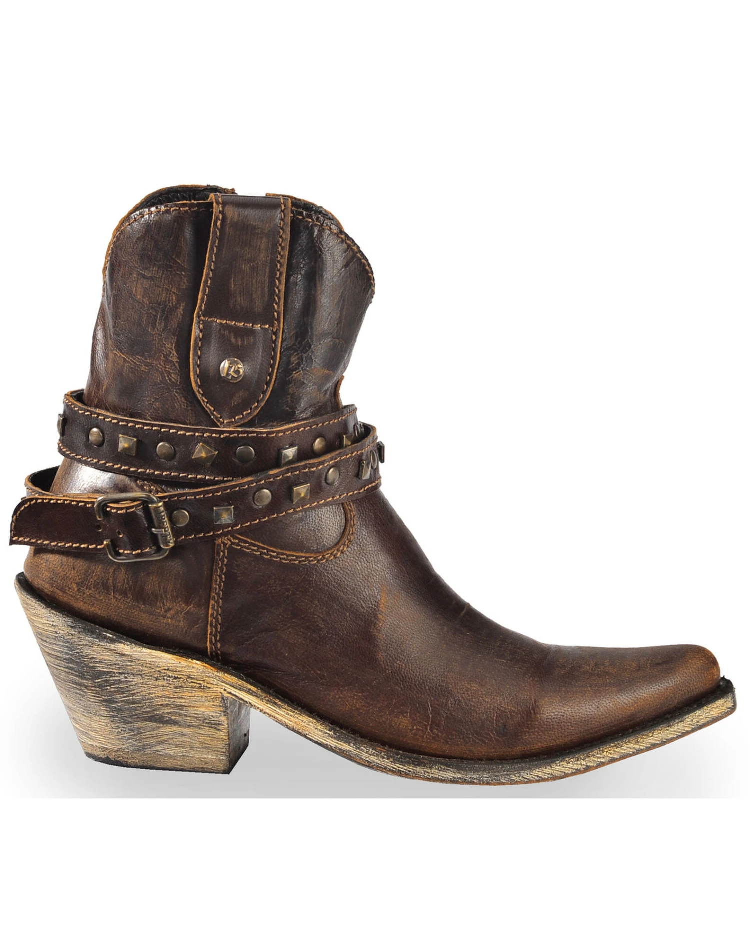 Liberty Black Women's Volcano Brass Studded Harness Booties - Pointed Toe 6 Liberty Black Women's Volcano Brass Studded Harness Booties - Pointed Toe - Image 4