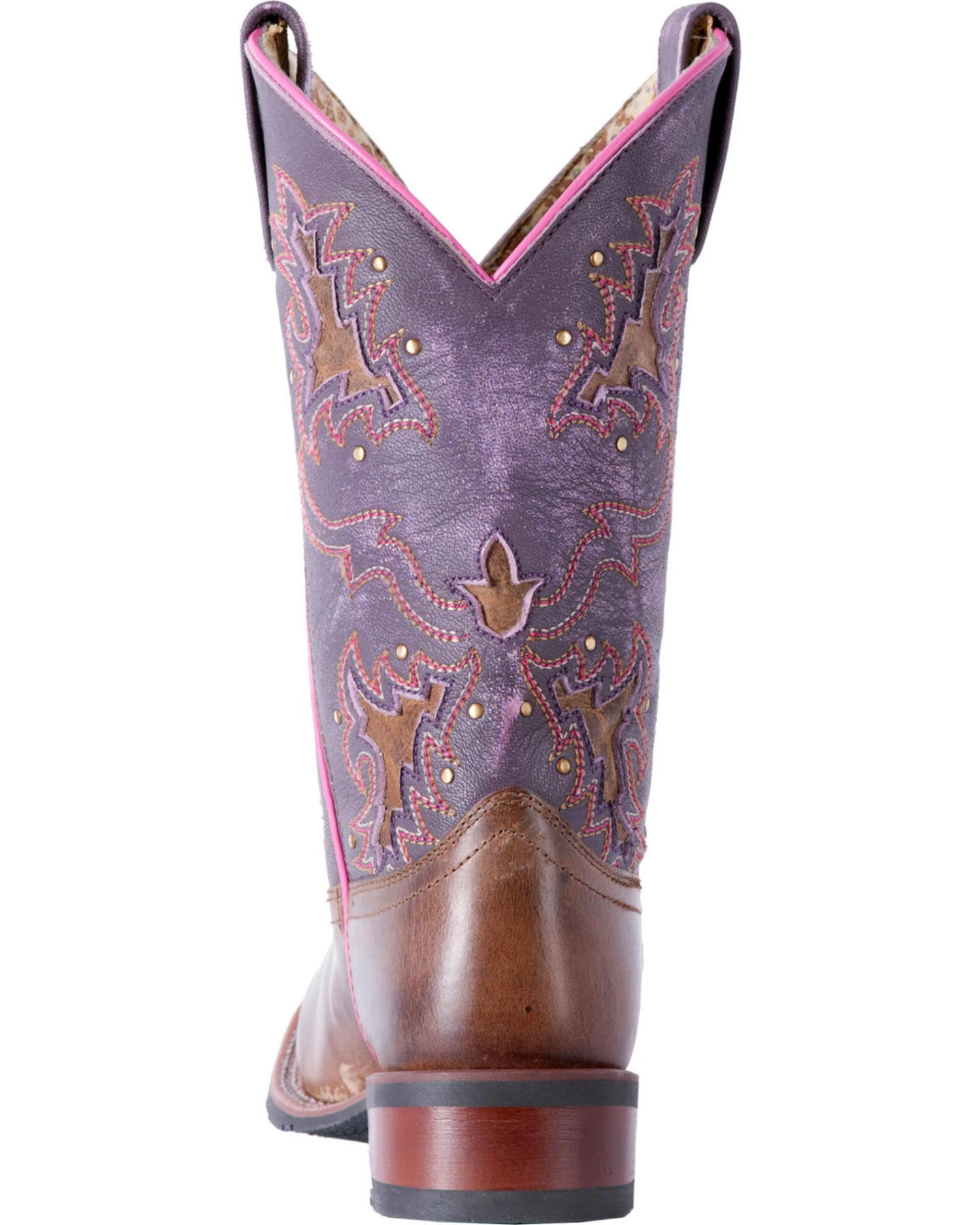 Laredo Women's Lola Purple Tan Inlay Western Performance Boots - Square Toe 4 Laredo Women's Lola Purple Tan Inlay Western Performance Boots - Square Toe - Image 2