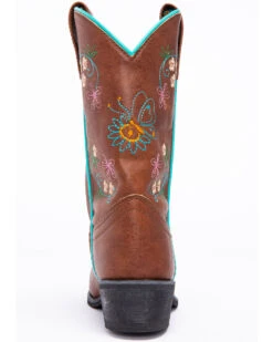 Shyanne Girls' Floral Embroidery Western Boots - Snip Toe