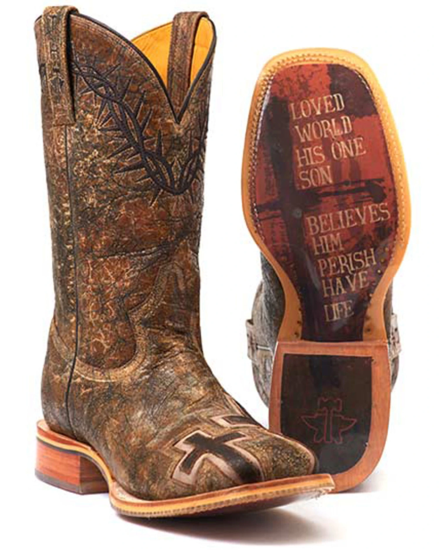 Tin Haul Men's John 3:16 Western Boots - Broad Square Toe 4 Tin Haul Men's John 3:16 Western Boots - Broad Square Toe - Image 2