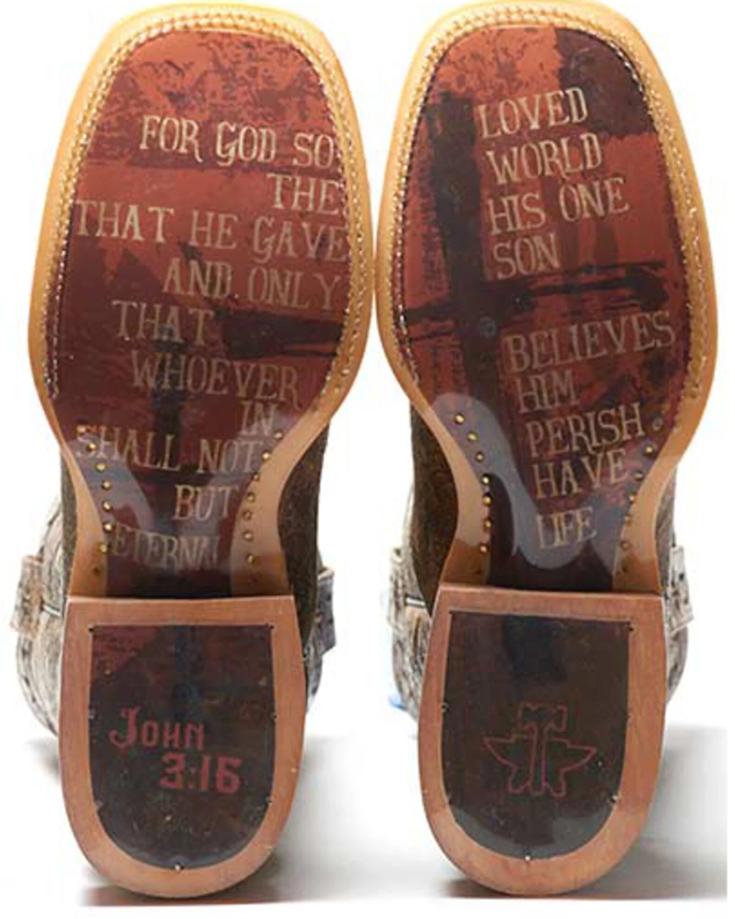 Tin Haul Men's John 3:16 Western Boots - Broad Square Toe 3 Tin Haul Men's John 3:16 Western Boots - Broad Square Toe