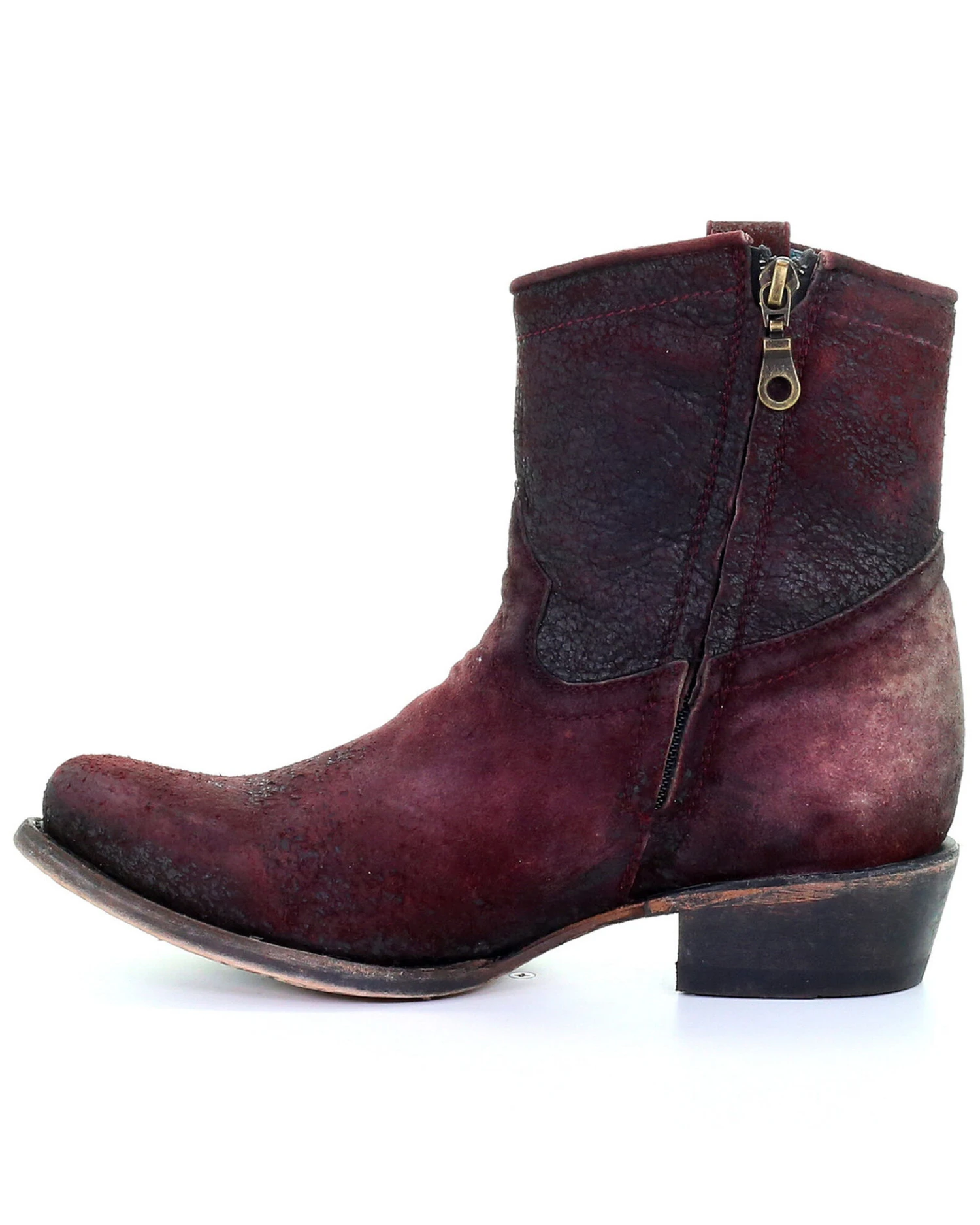 Corral Women's Wine Red Lamb Booties - Round Toe 6 Corral Women's Wine Red Lamb Booties - Round Toe - Image 4