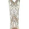 Corral Women's White Glitter Inlay Western Boots - Square Toe