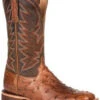 Durango Men's Wheat Brown Exotic Full-Quill Ostrich Western Boots - Square Toe -Fashion Shoes Store 2000315550 200 P1