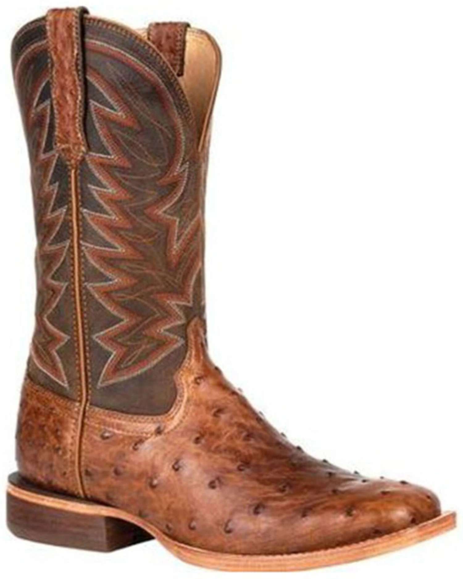 Durango Men's Wheat Brown Exotic Full-Quill Ostrich Western Boots - Square Toe 3 Durango Men's Wheat Brown Exotic Full-Quill Ostrich Western Boots - Square Toe