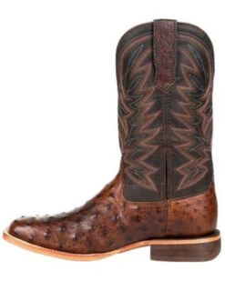 Durango Men's Brown Exotic Full-Quill Ostrich Western Boots - Square Toe -Fashion Shoes Store 2000315552 201 P3