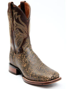 Dan Post Men's Elephant Print Western Performance Boots - Broad Square Toe -Fashion Shoes Store 2000338062 235 P1