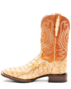 Dan Post Men's Tan Caiman Belly Western Boots - Broad Square Toe -Fashion Shoes Store 2000344179 280 P3