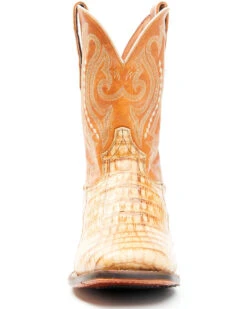 Dan Post Men's Tan Caiman Belly Western Boots - Broad Square Toe -Fashion Shoes Store 2000344179 280 P4