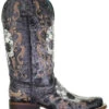 Corral Women's Floral Skull Embroidery & Studs Western Boots - Square Toe -Fashion Shoes Store 2000348441 944 P2