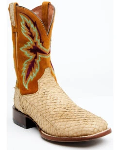 Dan Post Men's Exotic Sea Bass Skin Western Boots - Broad Square Toe -Fashion Shoes Store 2000349224 200 P1