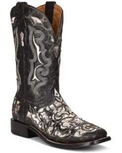 Corral Men's Exotic Python Skin Inlay Western Boots - Square Toe -Fashion Shoes Store 2000351143 001 P1