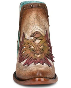 Corral Women's Tan Overlay & Studs Fashion Booties - Medium Toe -Fashion Shoes Store 2000351170 280 P3