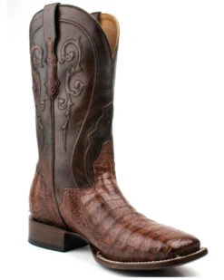 El Dorado Men's Waxy Cowboy Caiman Belly Exotic Western Boots - Broad Square Toe -Fashion Shoes Store 2000355149 221 P1