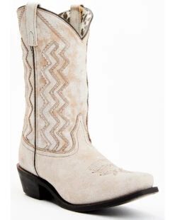 Laredo Women's Rustic Bone Overlay Western Boots - Square Toe -Fashion Shoes Store 2000355799 105 P1