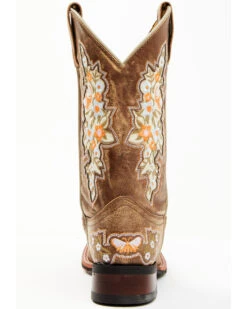 Laredo Women's Flower Inlay Western Performance Boots - Broad Square Toe -Fashion Shoes Store 2000355814 280 P5