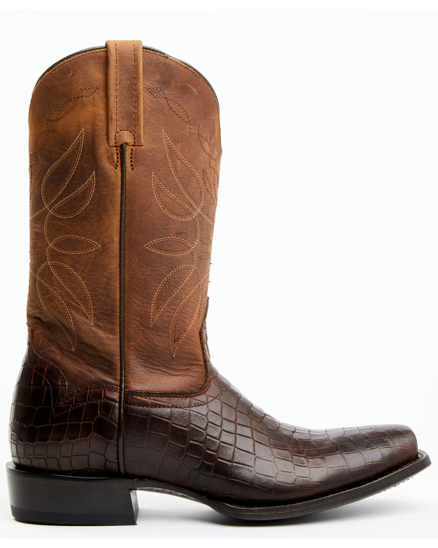 Moonshine Spirit Men's Madison Brown Printed Leather Western Boots - Square Toe 4 Moonshine Spirit Men's Madison Brown Printed Leather Western Boots - Square Toe - Image 3
