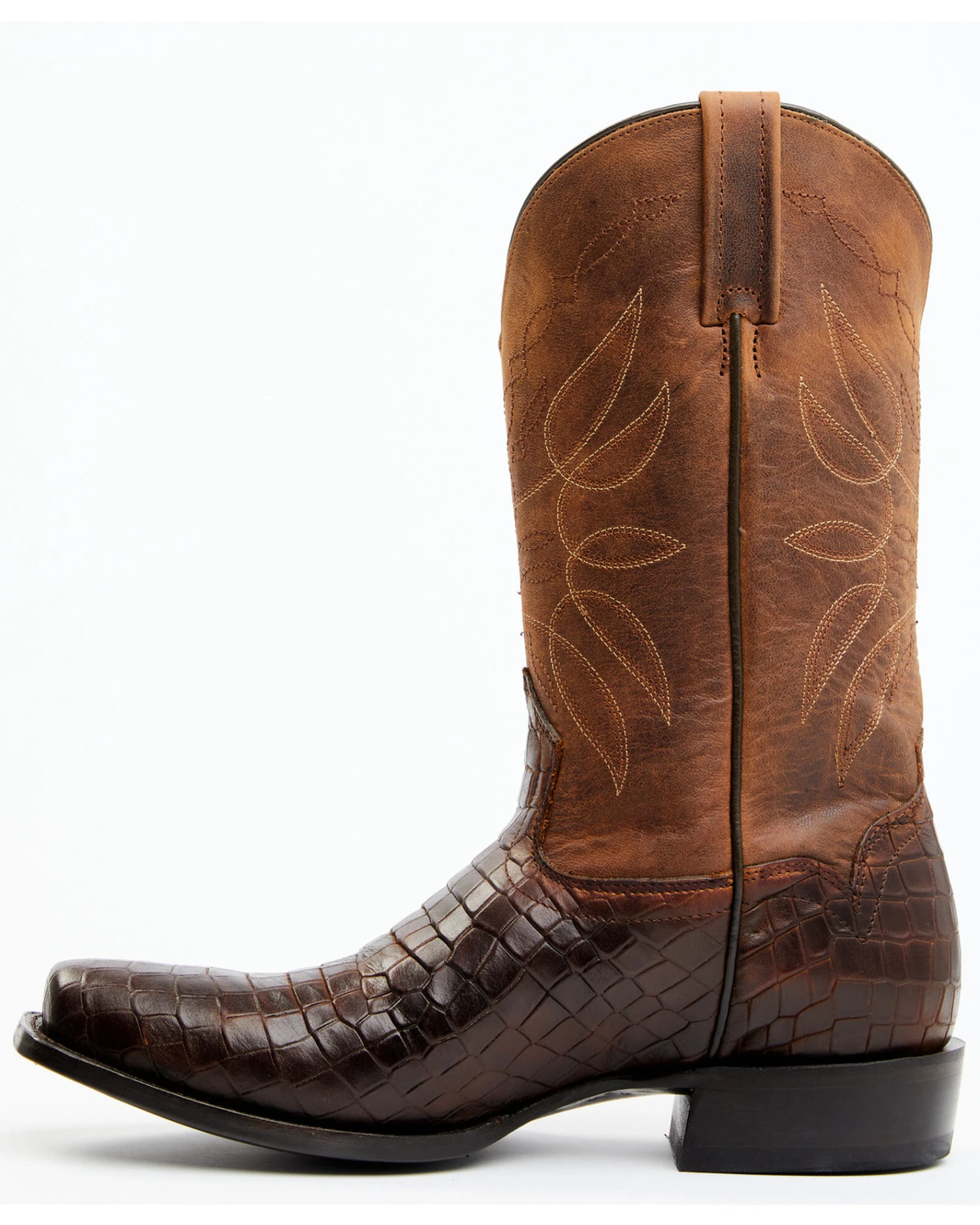 Moonshine Spirit Men's Madison Brown Printed Leather Western Boots - Square Toe 6 Moonshine Spirit Men's Madison Brown Printed Leather Western Boots - Square Toe - Image 5