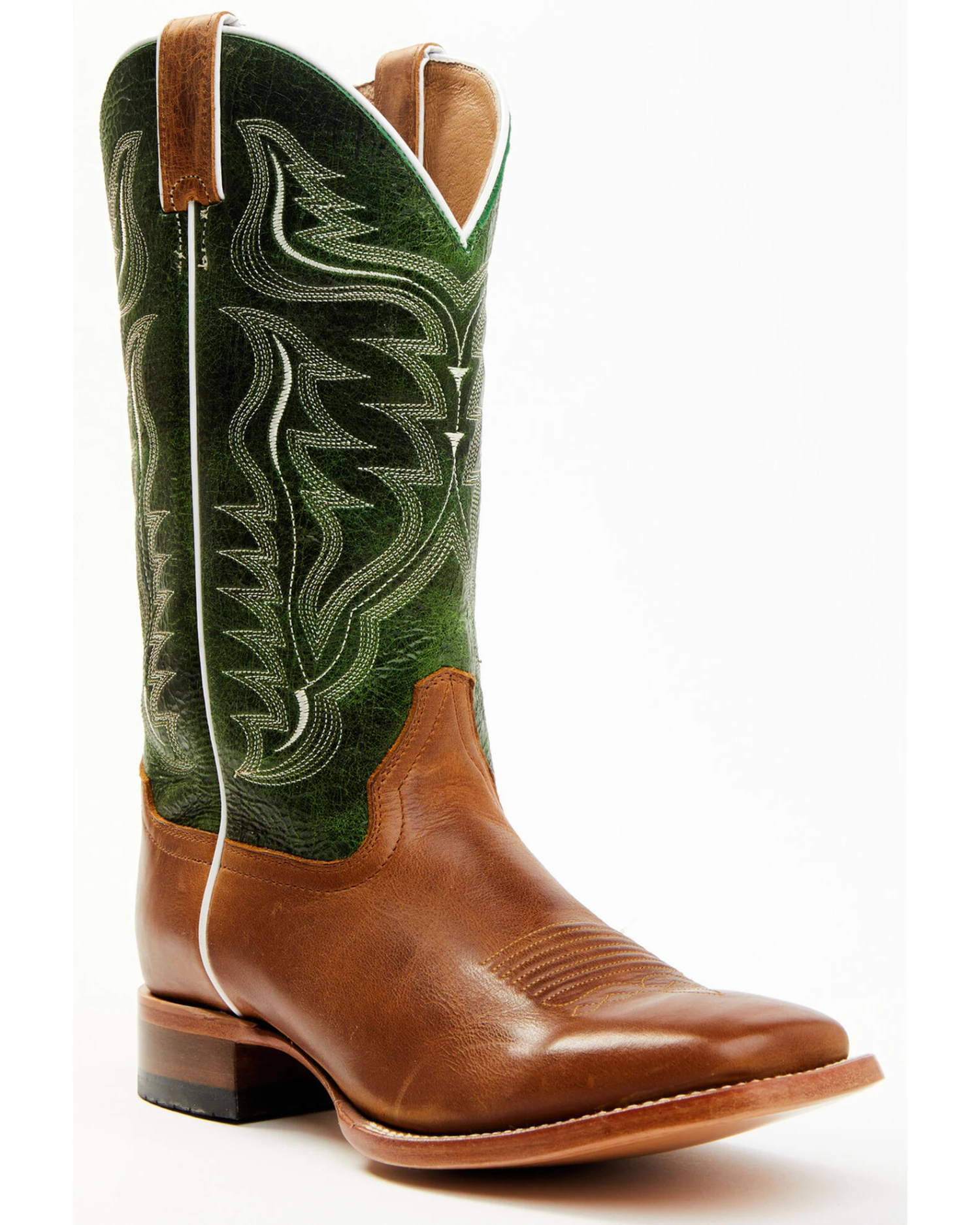 Cody James Men's Peridot Green Leather Western Boots - Broad Square Toe 8 Cody James Men's Peridot Green Leather Western Boots - Broad Square Toe - Image 6