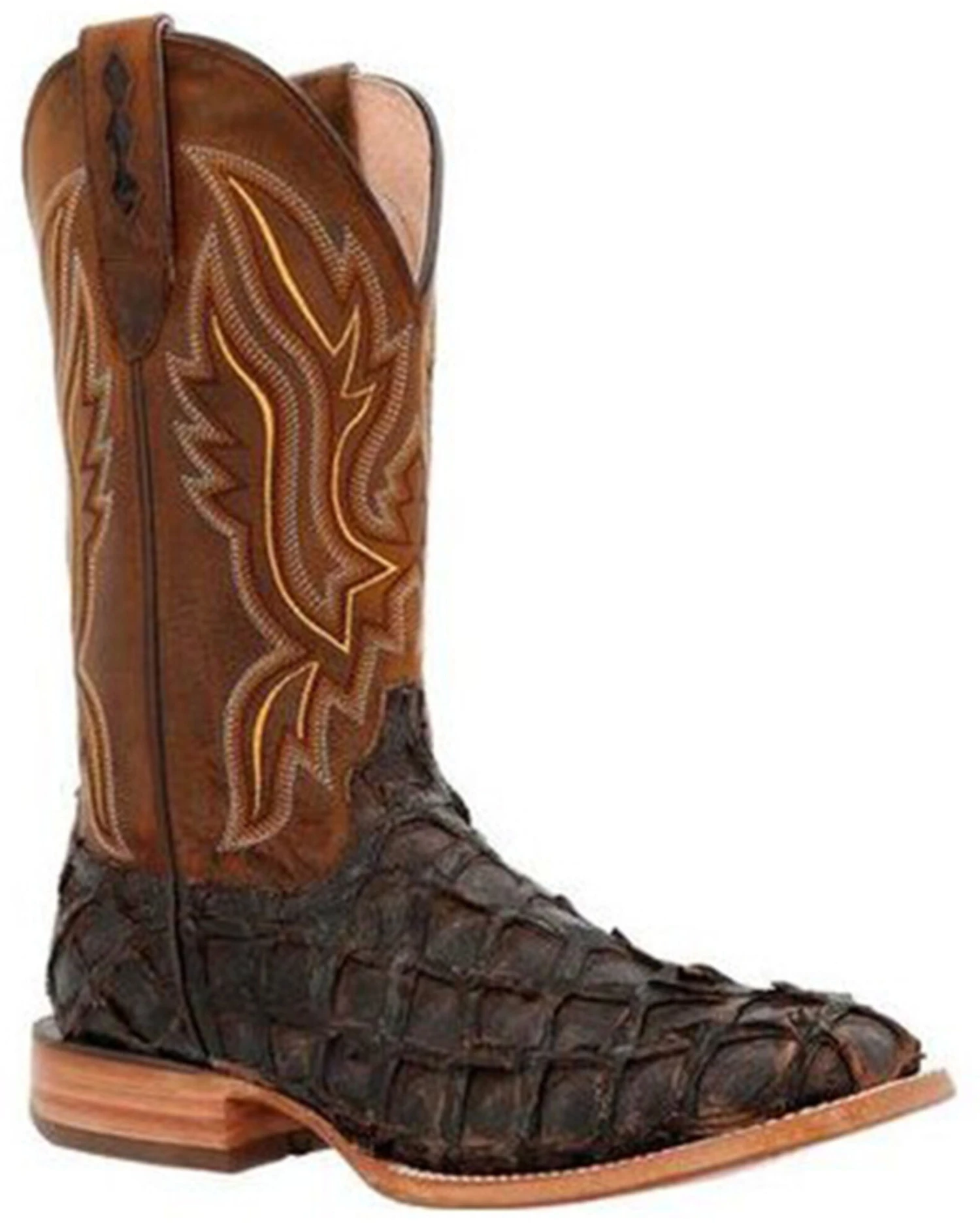 Durango Men's Exotic Pirarucu Skin Western Boots - Broad Square Toe 3 Durango Men's Exotic Pirarucu Skin Western Boots - Broad Square Toe