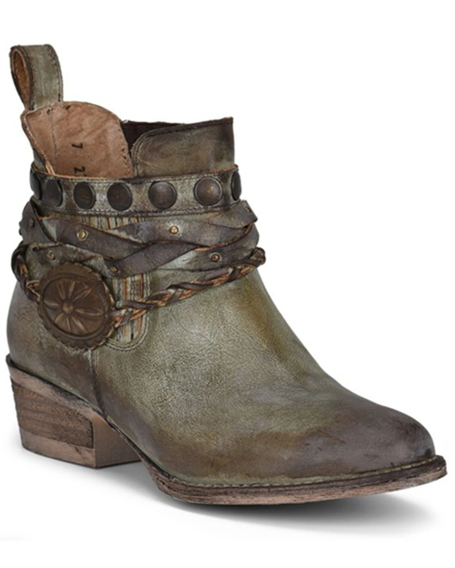 Circle G Women's Moss Zipper Harness Fashion Booties - Round Toe 4 Circle G Women's Moss Zipper Harness Fashion Booties - Round Toe - Image 2