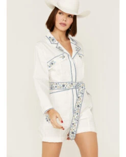 Driftwood Women's Embroidered Floral Shortall Romper 9 Driftwood Women's Embroidered Floral Shortall Romper -Fashion Shoes Store 2000362704 100 P1